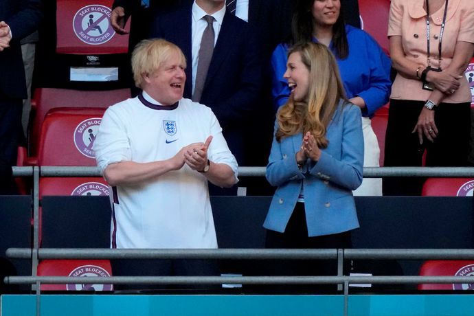 Boris Johnson during England vs Denmark