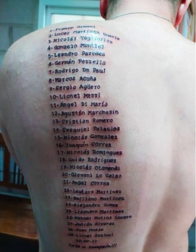 Argentina fan's tattoo