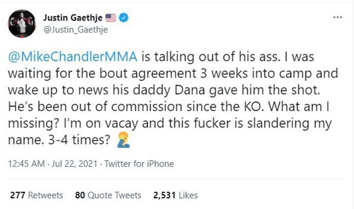Justin Gaethje responds to callout from Michael Chandler