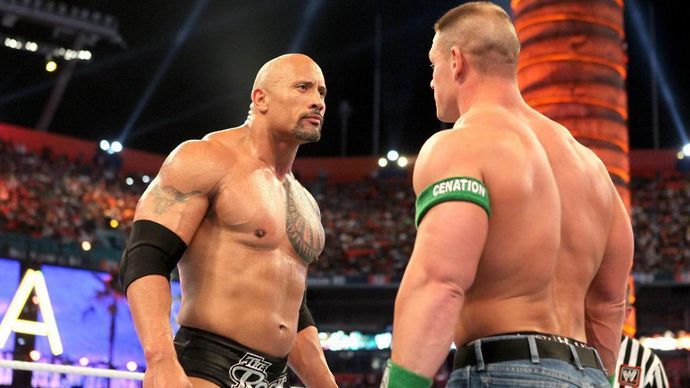 The Rock and John Cena wrestled at WrestleMania XXVIII and 29