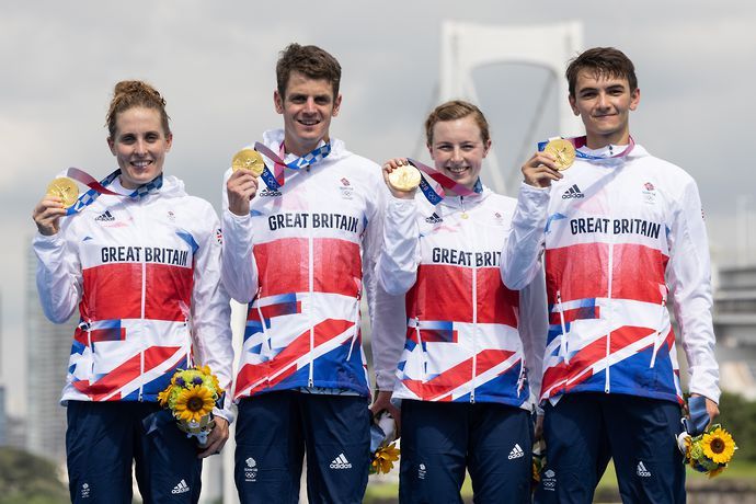 Team GB won the inaugural mixed team triathlon at the Tokyo 2020 Olympic Games