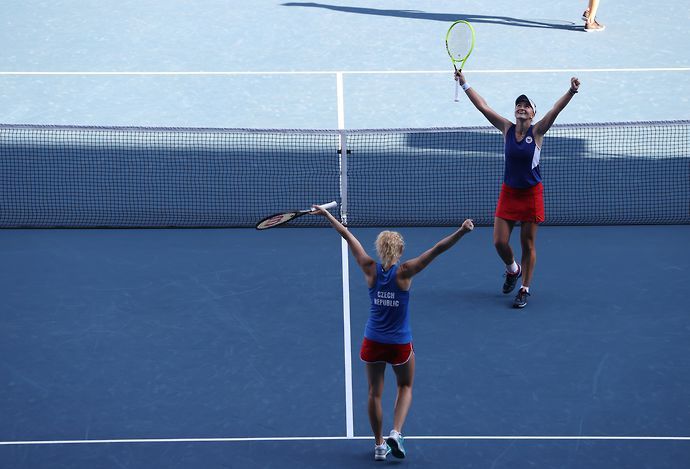 Barbora Krejčíková and Kateřina Siniaková won women's doubles tennis gold at the Tokyo 2020 Olympic Games