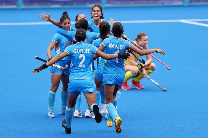 India's women's hockey team celebrated widely after defeating Australia in the semi-finals of the Tokyo 2020 Olympic Games