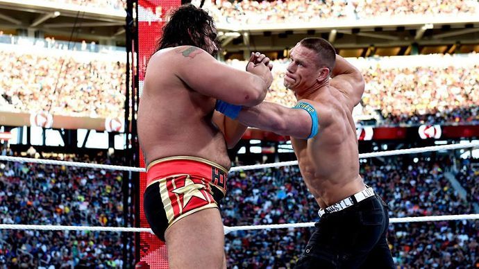 Rusev and John Cena WWE 