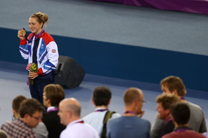 Laura Kenny earned her first two Olympic gold medals at London 2012