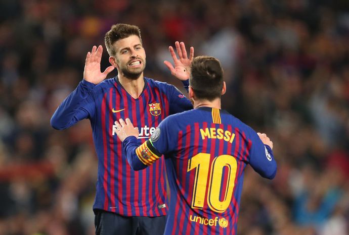 Pique & Messi with Barcelona