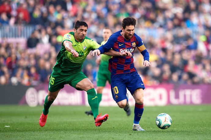 Lionel Messi in action against Eibar