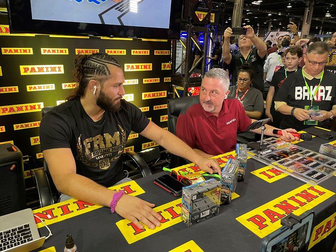 Jorge Masvidal attends a fan signing event in Miami