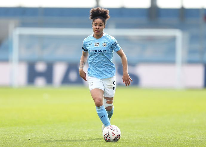 Demi Stokes is one of four defenders available to play for Manchester City