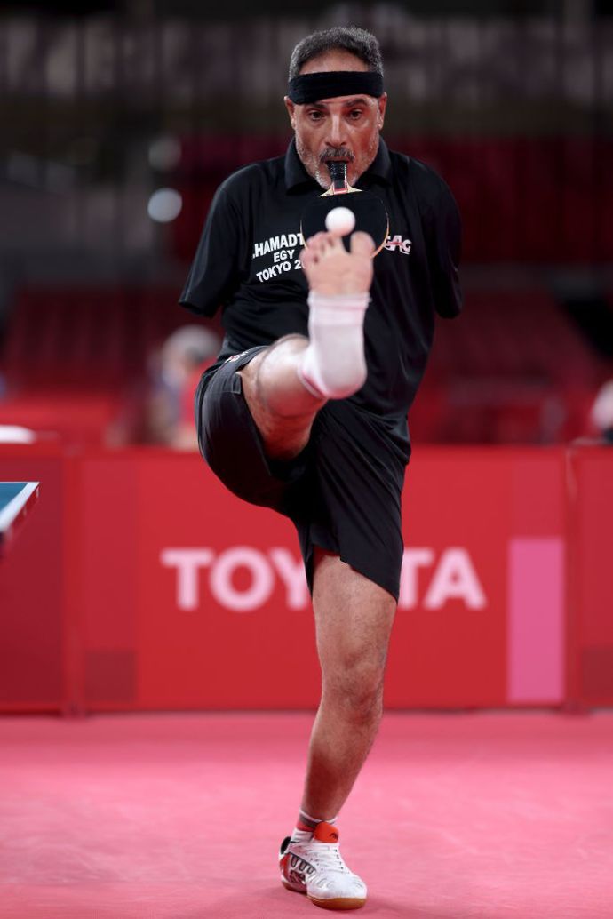 Ibrahim Hamadtou in action at the Tokyo Olympics
