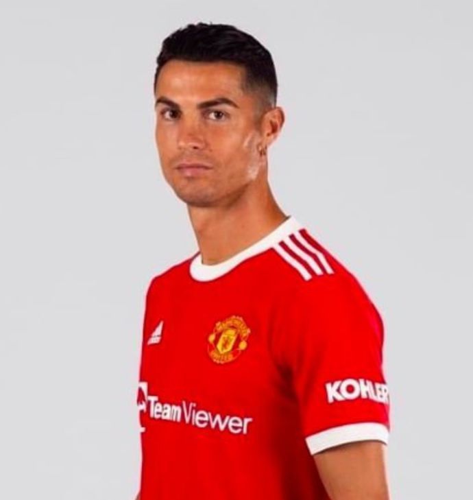 Ronaldo in a Man Utd shirt