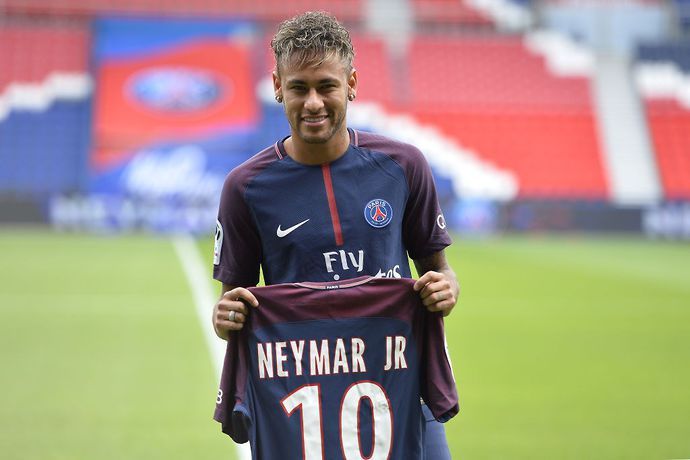 Neymar is unveiled by Paris Saint-Germain in 2017