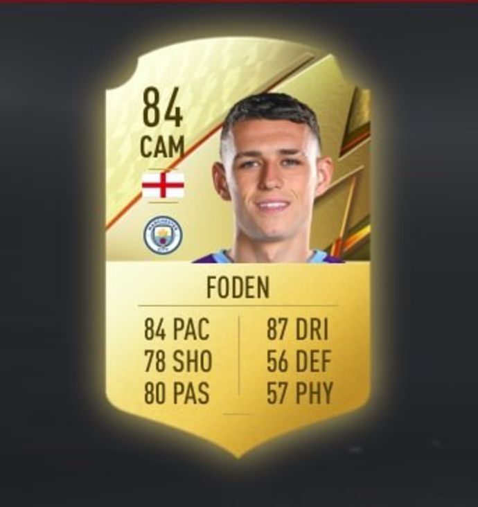 Foden's FIFA 22 card