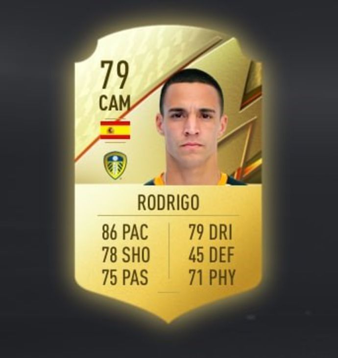 Rodrigo's FIFA 22 card