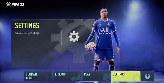 FIFA 22 Settings Interface