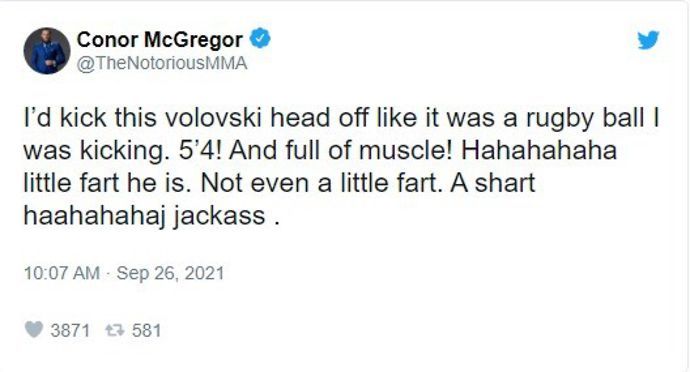 Alexander Volkanovski accepted Conor McGregor's callout