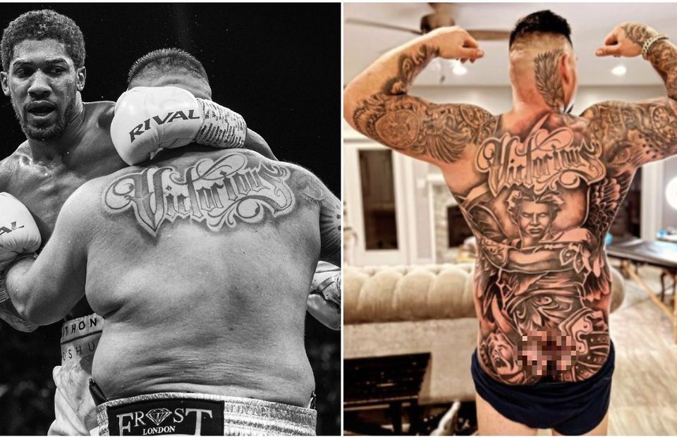 Boxer Andy Ruiz shows off huge back tattoo with bum cheeks done too   Daily Star