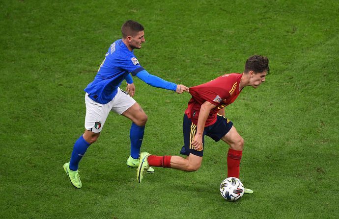 Gavi in action vs Italy