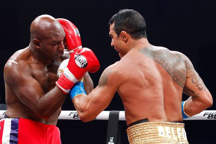 Vitor Belfort won the exhibition match against Evander Holyfield via technical knockout