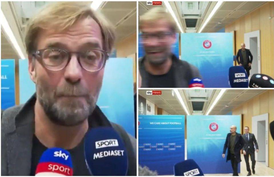 Jurgen Klopp running away from Pep Guardiola day after Liverpool 3-1 ...