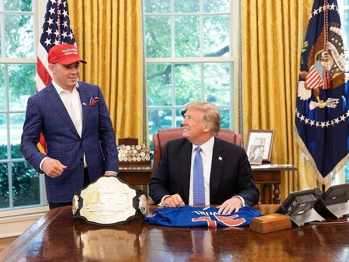 Colby Covington pictured with former US President, Donald Trump