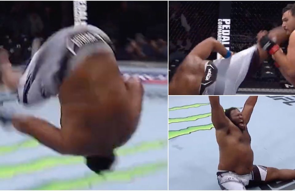 UFC 268 19st Chris celebrates wheel kick with superb front