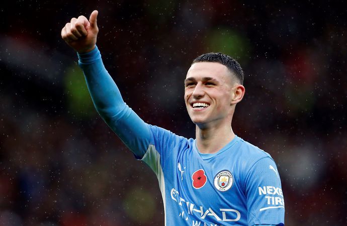 Phil Foden celebrates for Manchester City