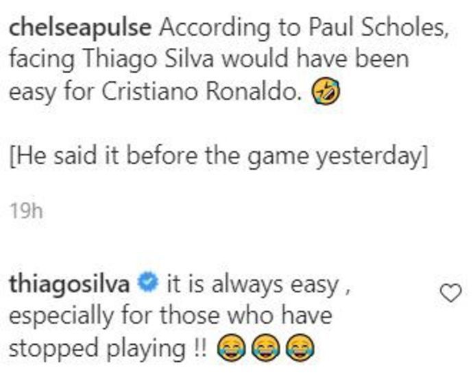 Thiago Silva's response to Paul Scholes' comments