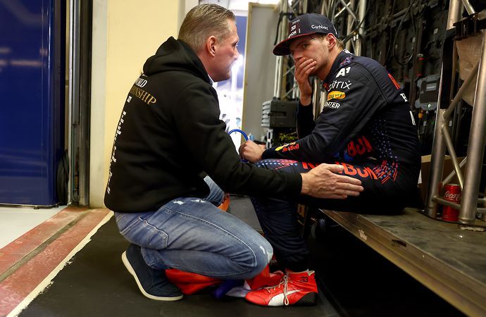 Max Verstappen pictured with his dad Jos Verstappen