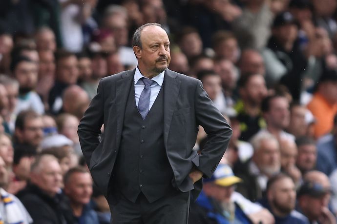 Everton manager Rafa Benitez looks on during game against Leeds United.