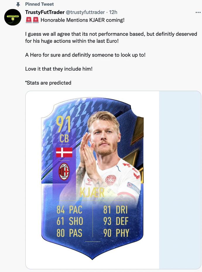 Simon Kjaer will receive a TOTY Card on FIFA 22 Ultimate Team 