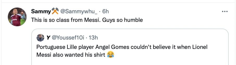 Angel Gomes Lionel Messi