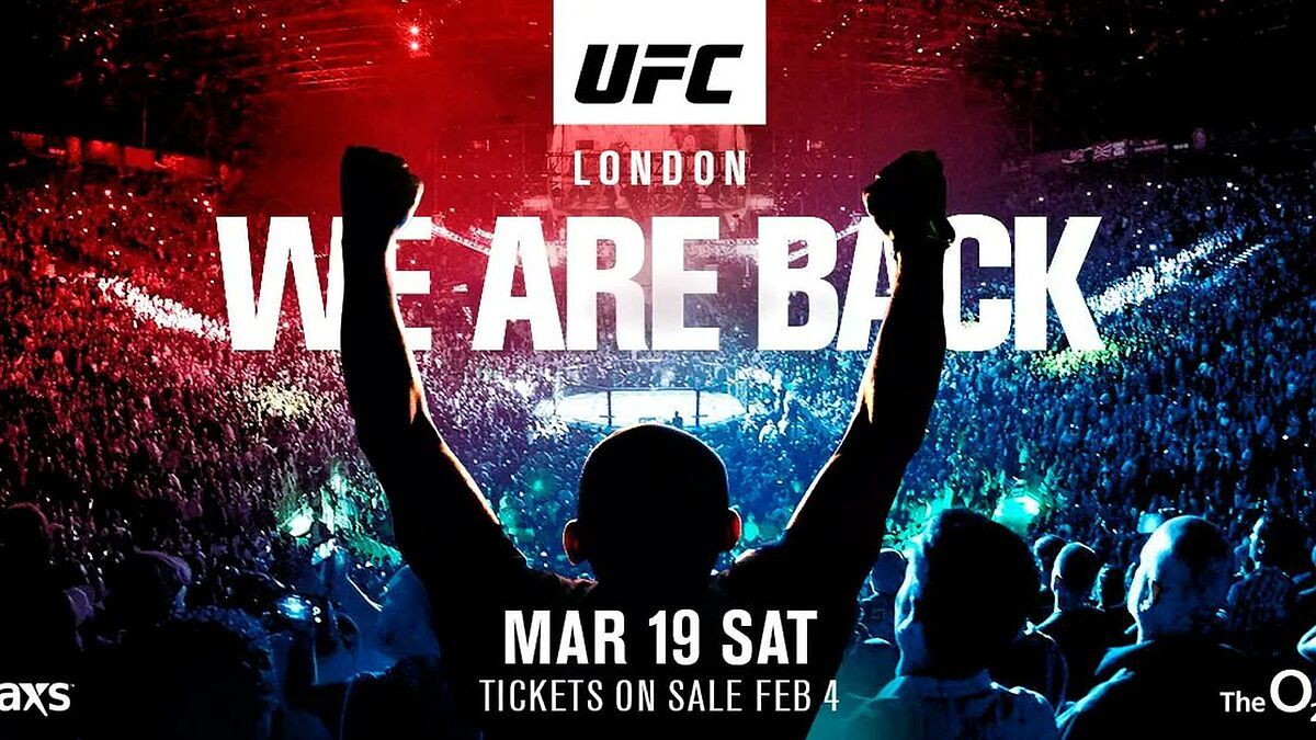 UFC London 2022 will take place on 19th March 2022.