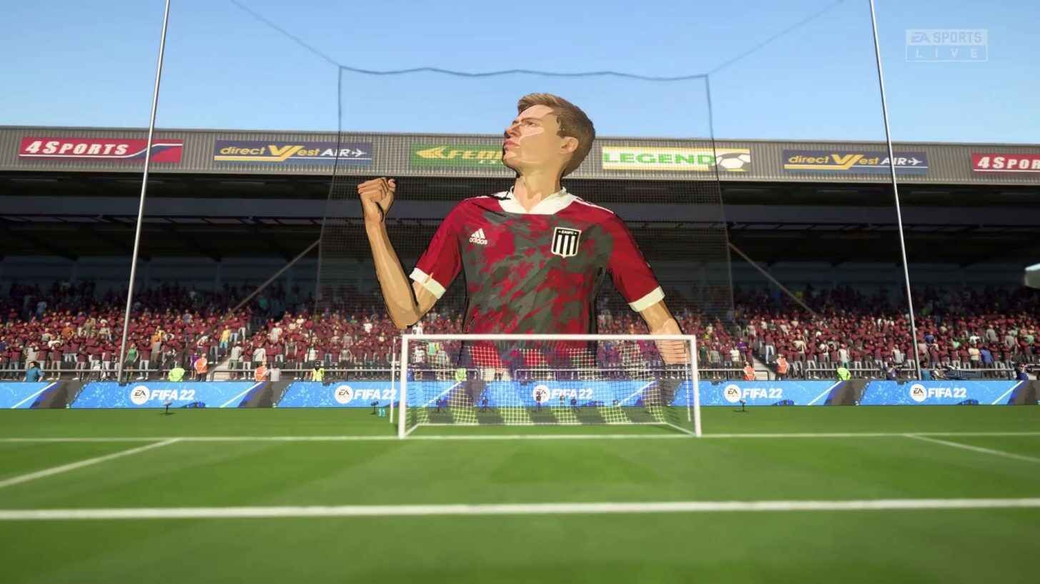 A tifo in FIFA 22 Create a Club. (Credit: EA)