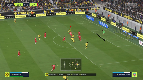 A gameplay screenshot taken from FIFA 22.