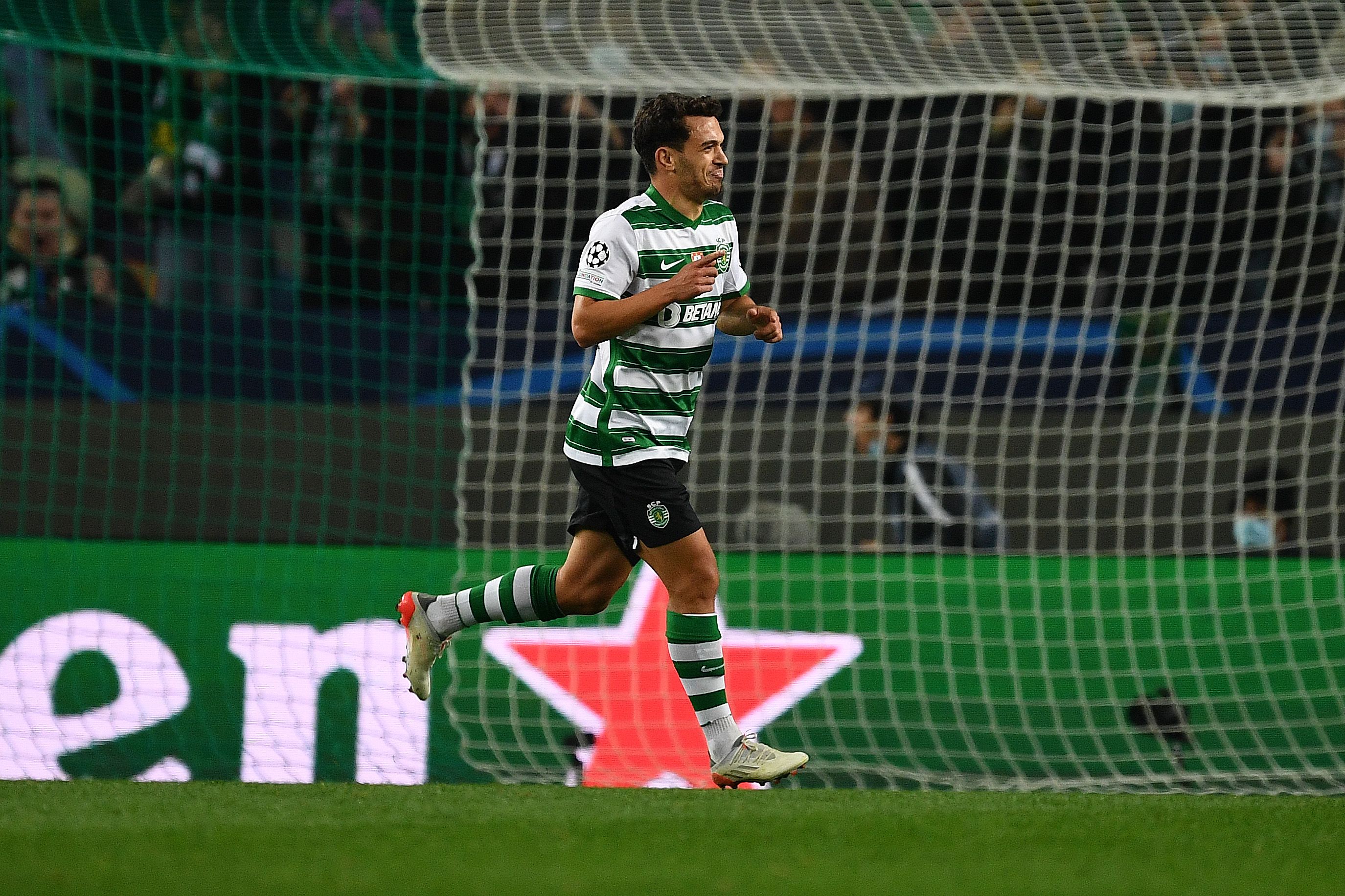Pedro Goncalves of Sporting Lisbon celebrates after goal