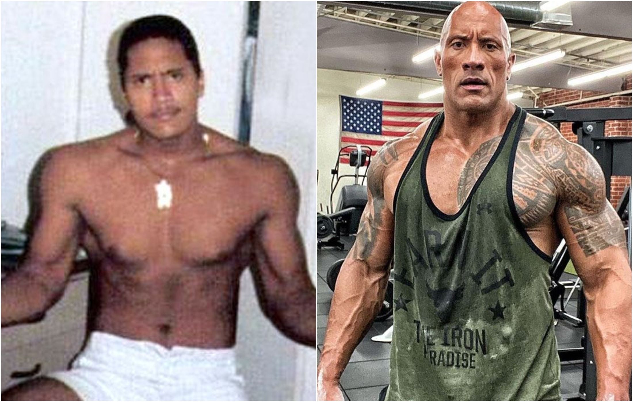 The Rock's body transformation from teenage years to now is incredible