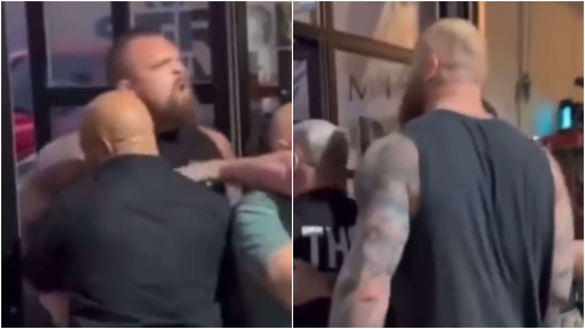 Eddie Hall vs Hafthor Bjornsson Rivals spat at each other during heated clash