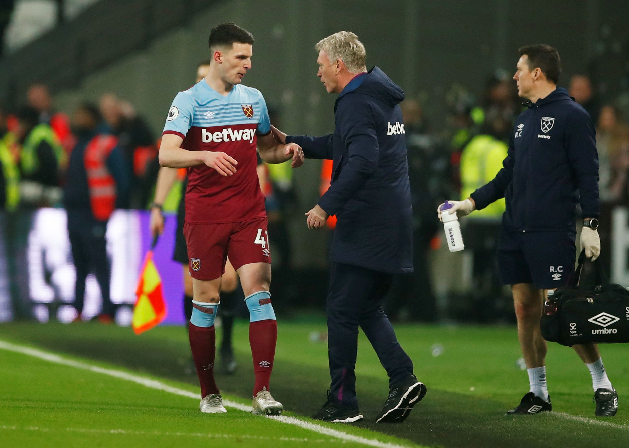 Rice and Moyes at West Ham.