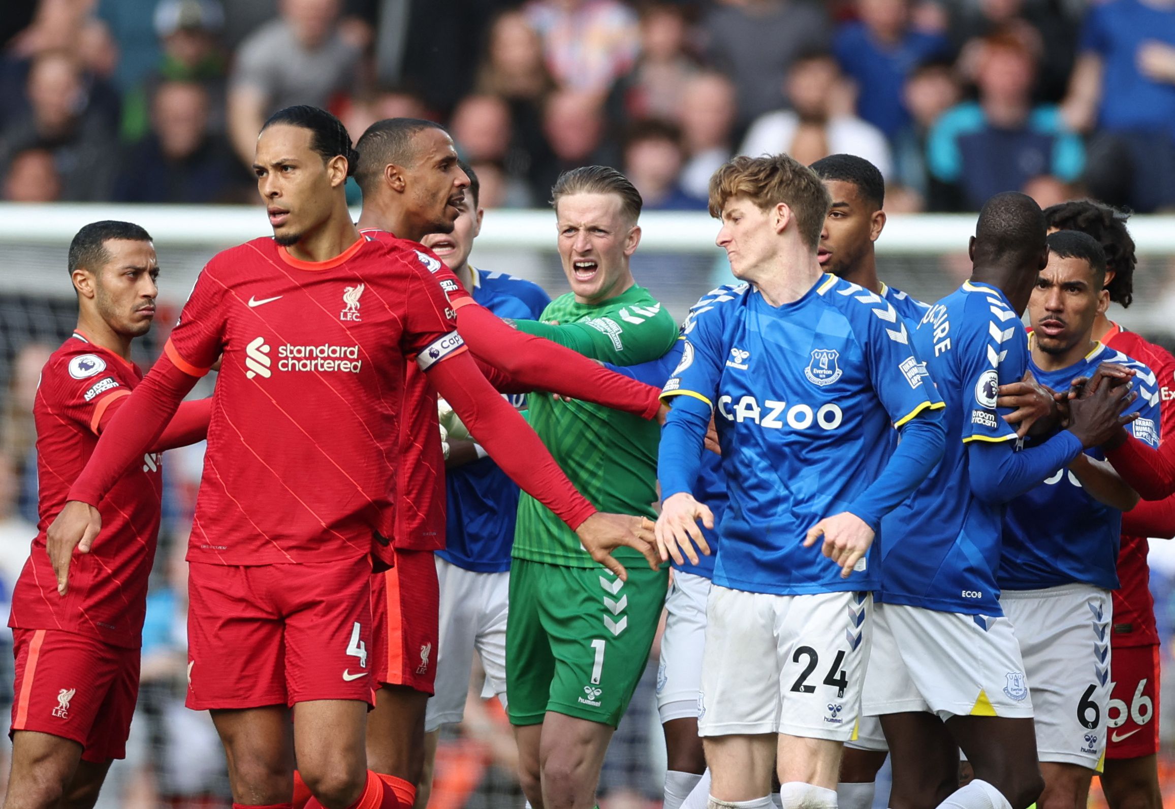 Liverpool and Everton clash.