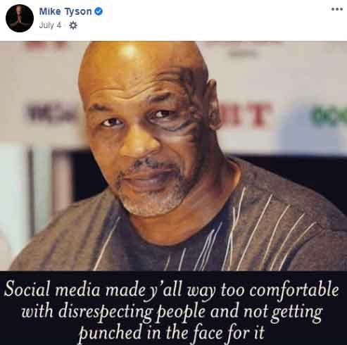 Mike Tyson's old Facebook post