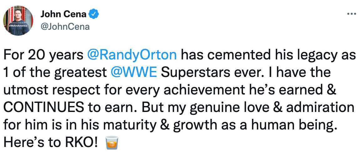 John Cena to Randy Orton