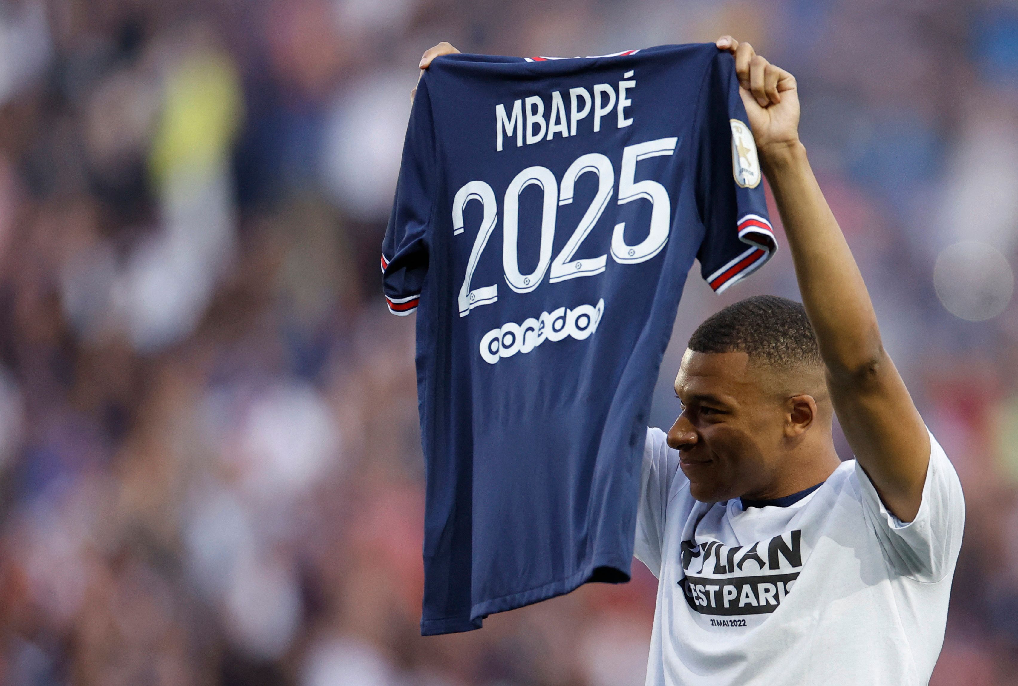 Kylian Mbappe after signing new contract at Paris Saint-Germain