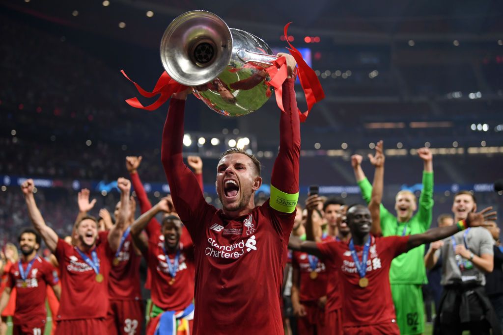 Liverpool captain Jordan Henderson with the Champions League trophy