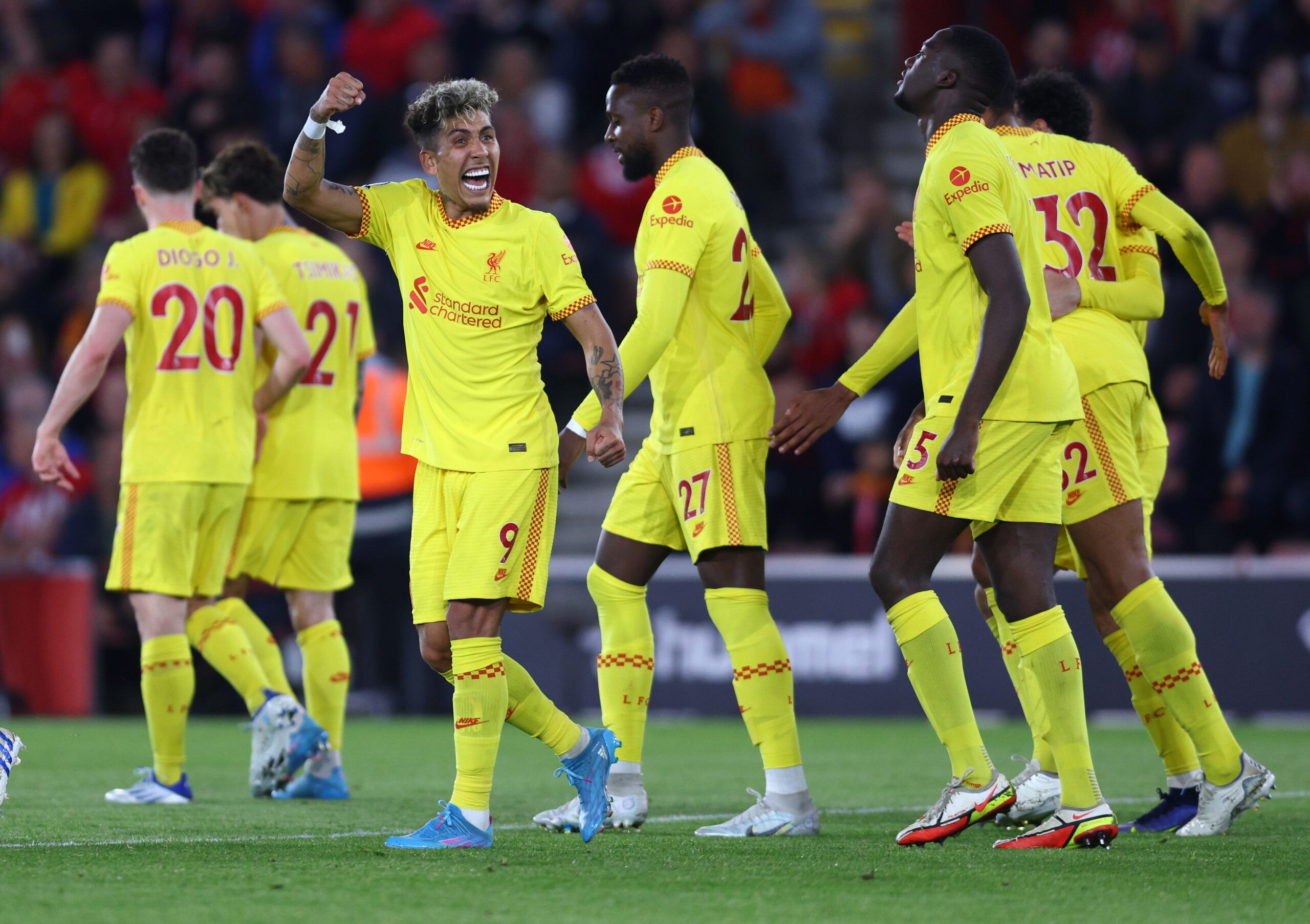 Liverpool celebrate vs Southampton