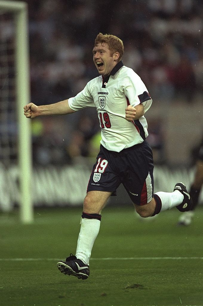 Paul Scholes with England back in 1997
