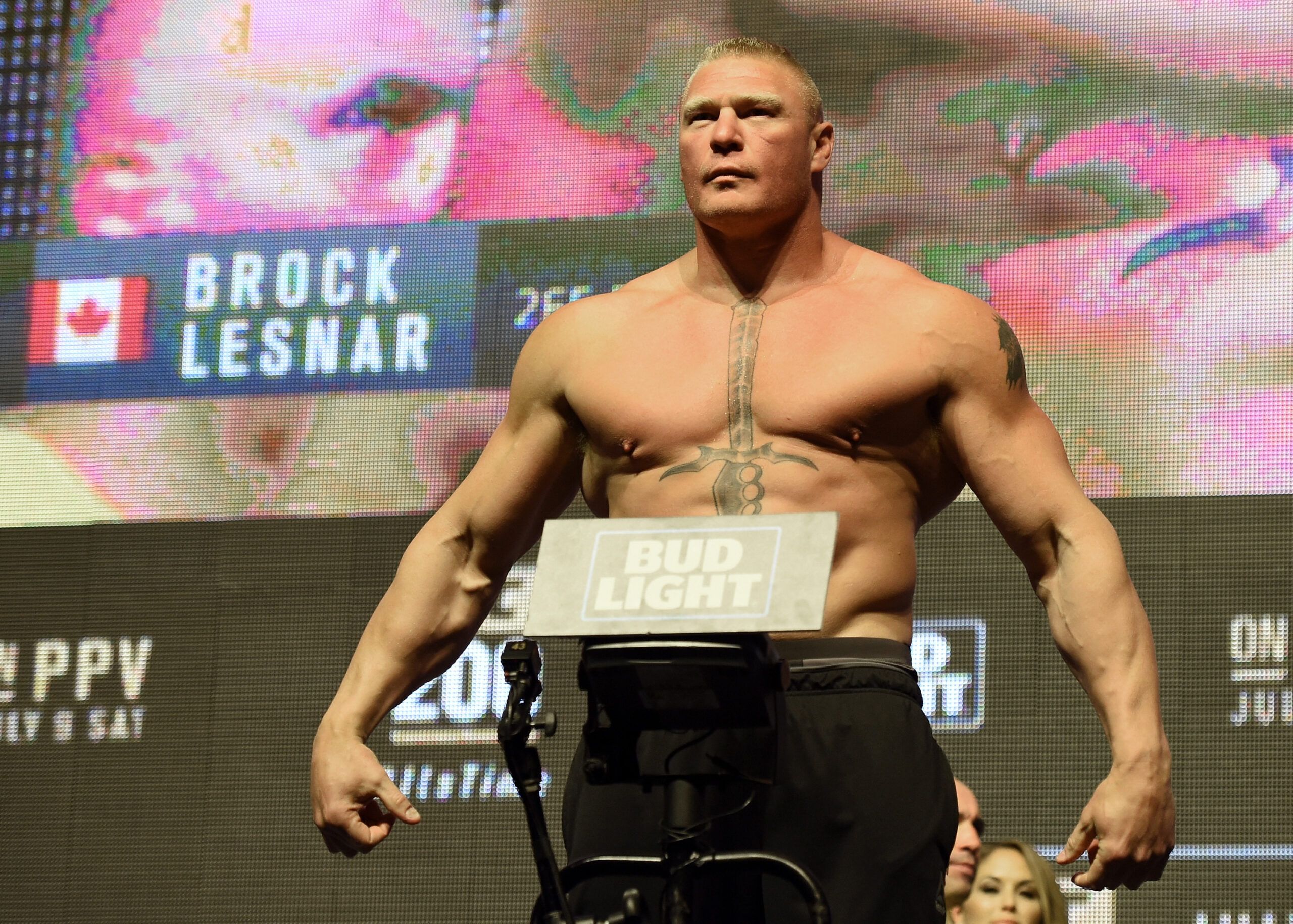 UFC and WWE legend Brock Lesnars most brutal punch ever? Terrifying slow-mo footage