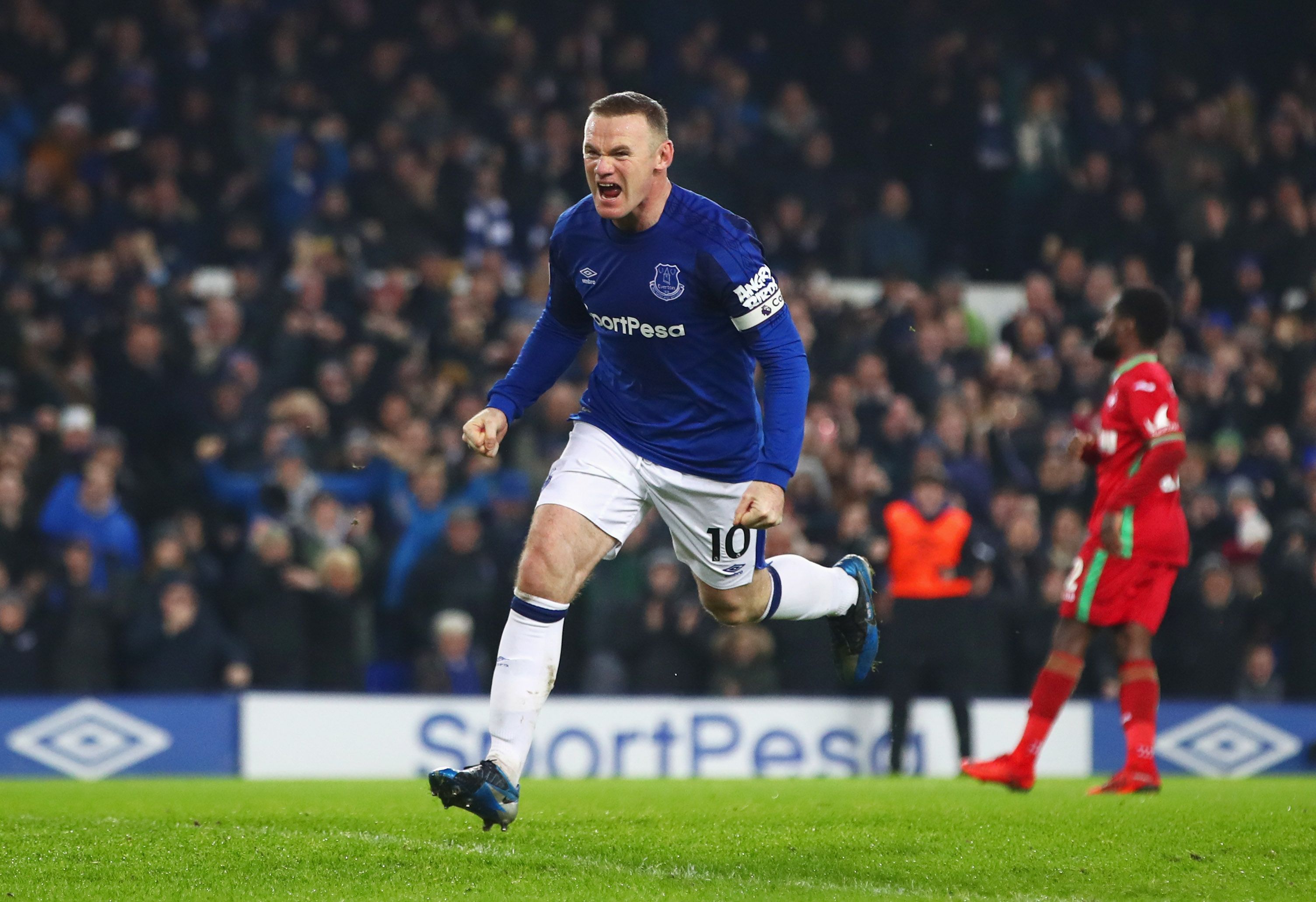 Wayne Rooney in action for Everton