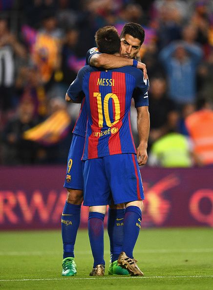 Messi and Suarez at Barcelona.