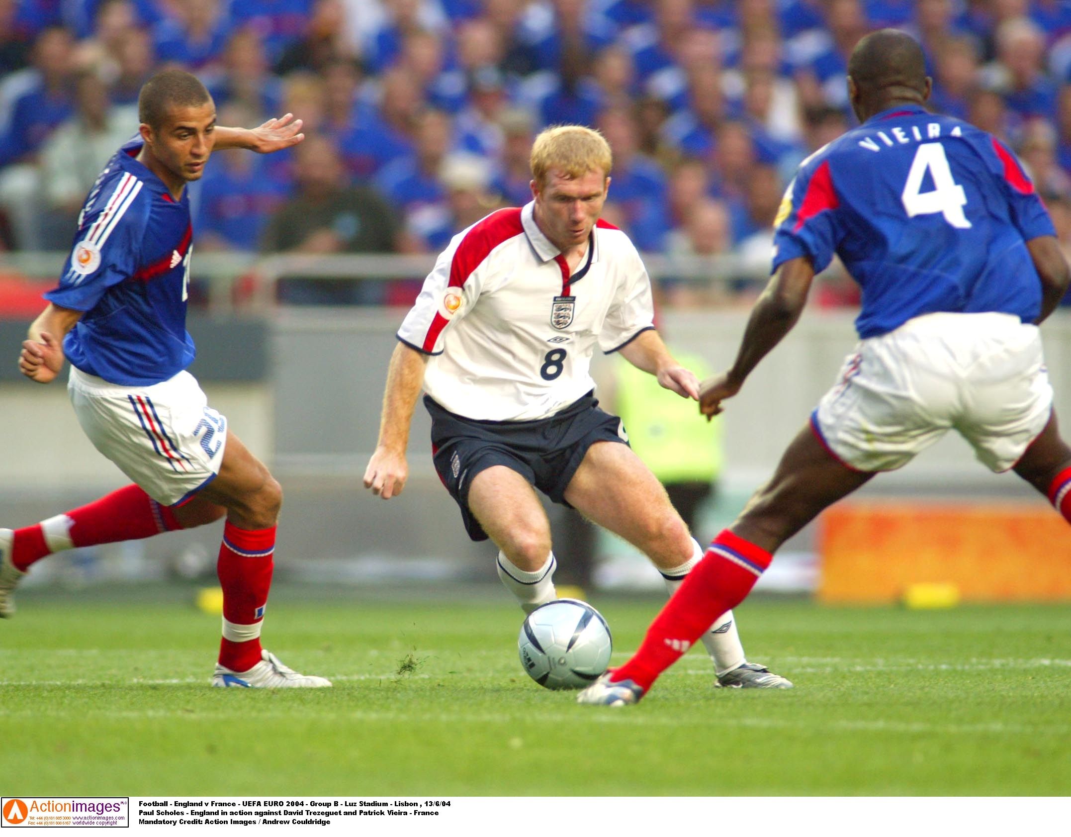 Paul Scholes shone for England against France at Euro 2004